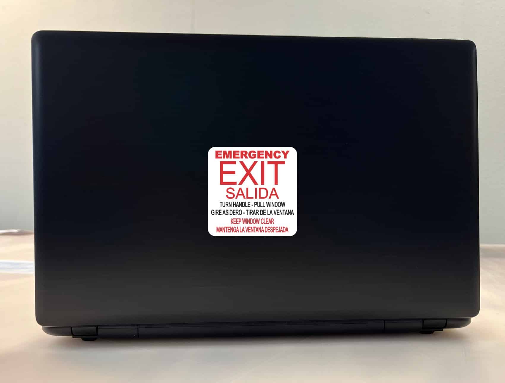 3in x 3in English and Spanish Pull Emergency Exit Vinyl Stickers - Image 3