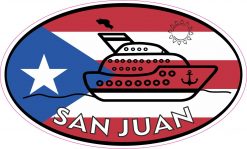Cruise Ship Oval San Juan Vinyl Sticker