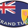 Flag Oval Grand Turk Vinyl Sticker