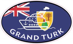Flag Oval Grand Turk Vinyl Sticker