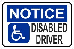 Notice Disabled Driver Magnet