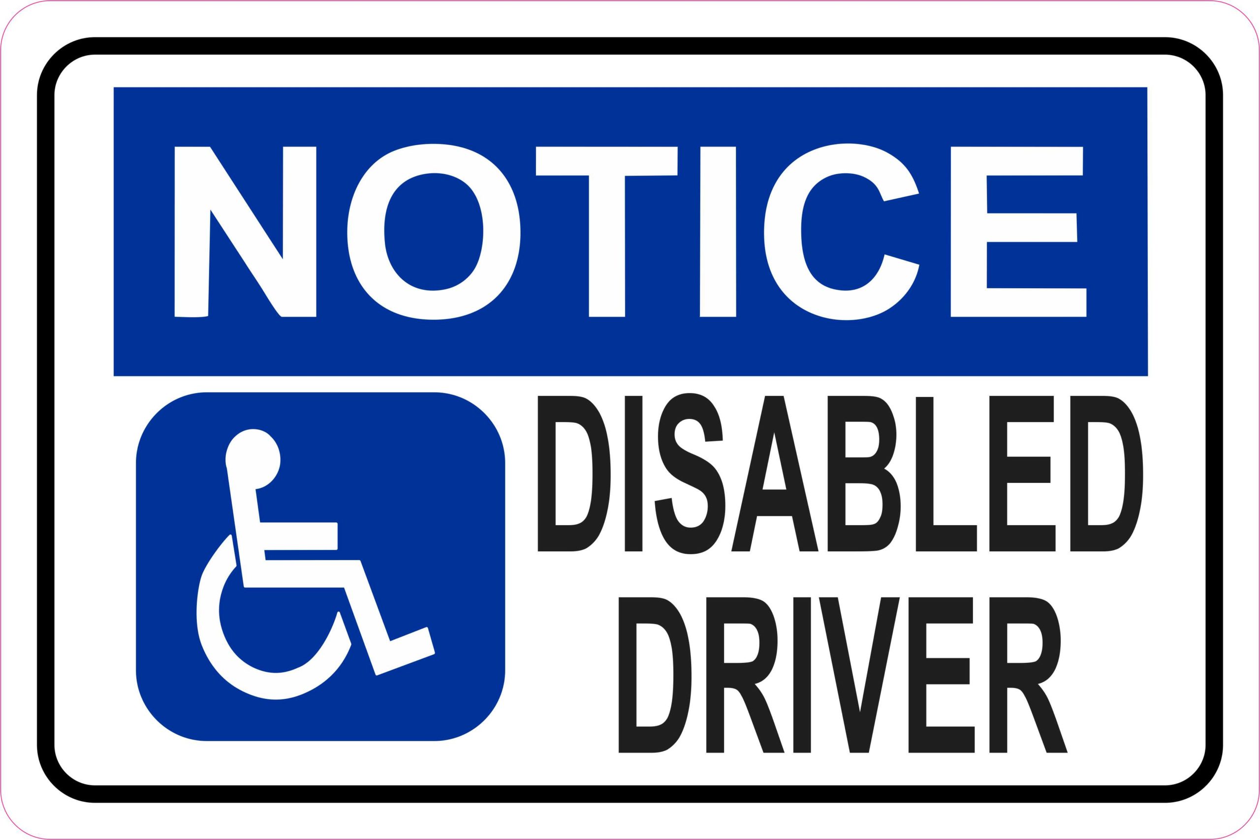 Notice Disabled Driver Magnet