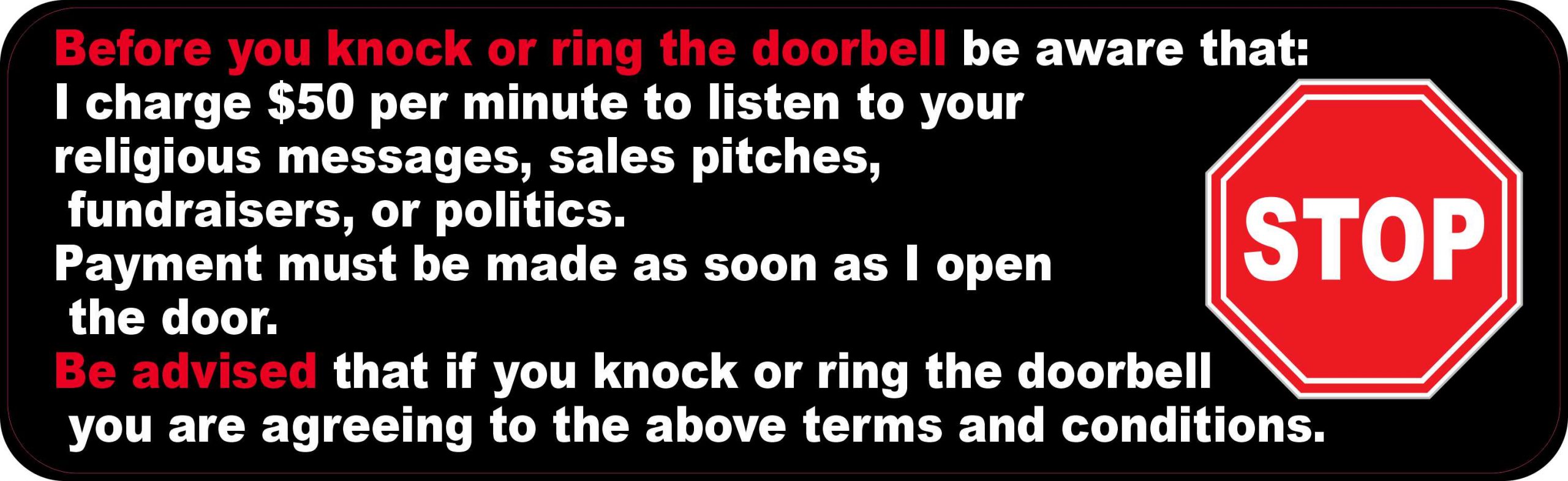 Before You Knock or Ring Doorbell Magnet