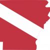 Die Cut Dive Flag Arkansas Vinyl Sticker
