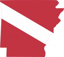 Die Cut Dive Flag Arkansas Vinyl Sticker