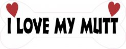 Dog Bone I Love My Mutt Vinyl Sticker
