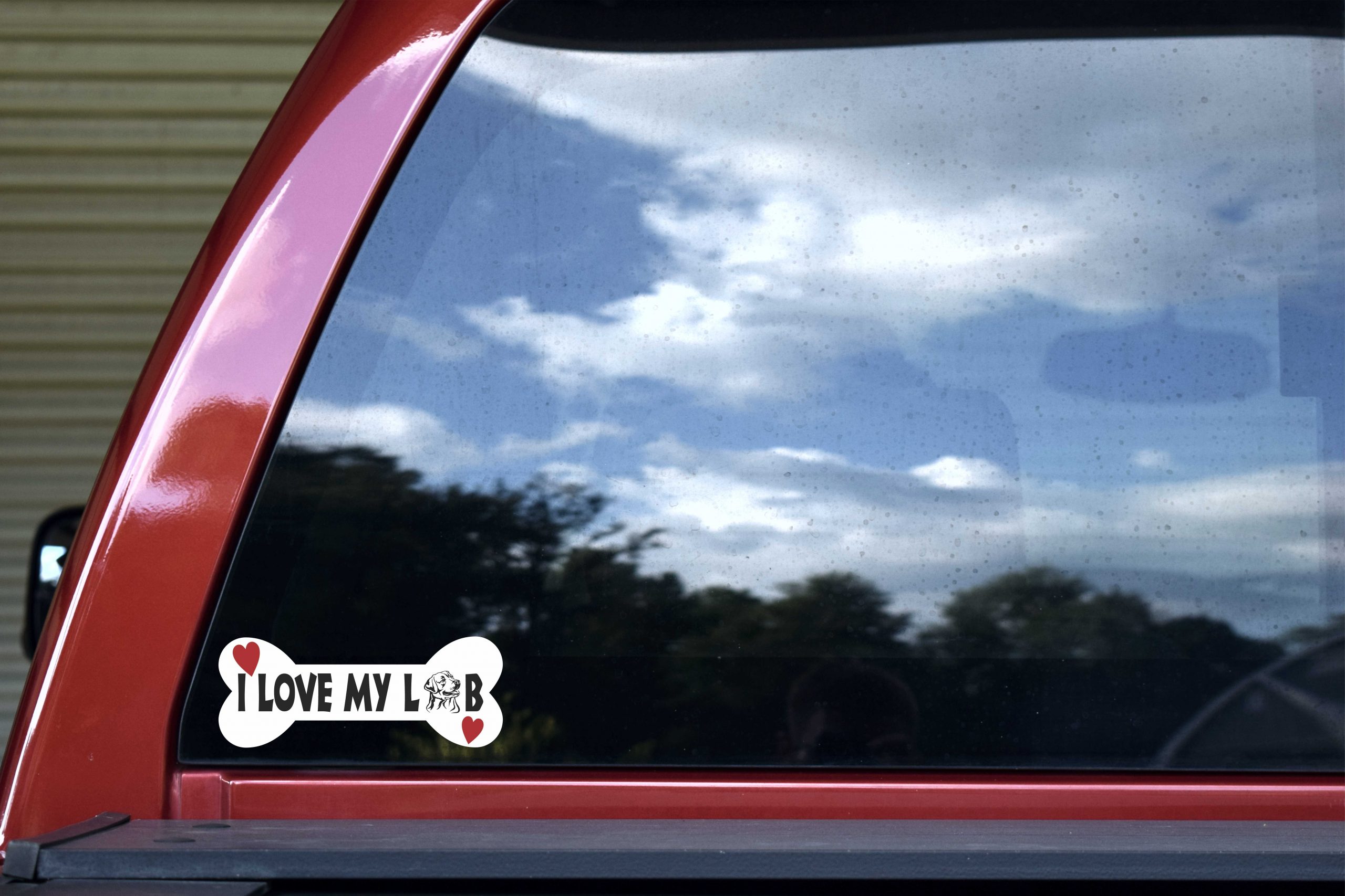 Dog Bone I Love My Lab Vinyl Sticker