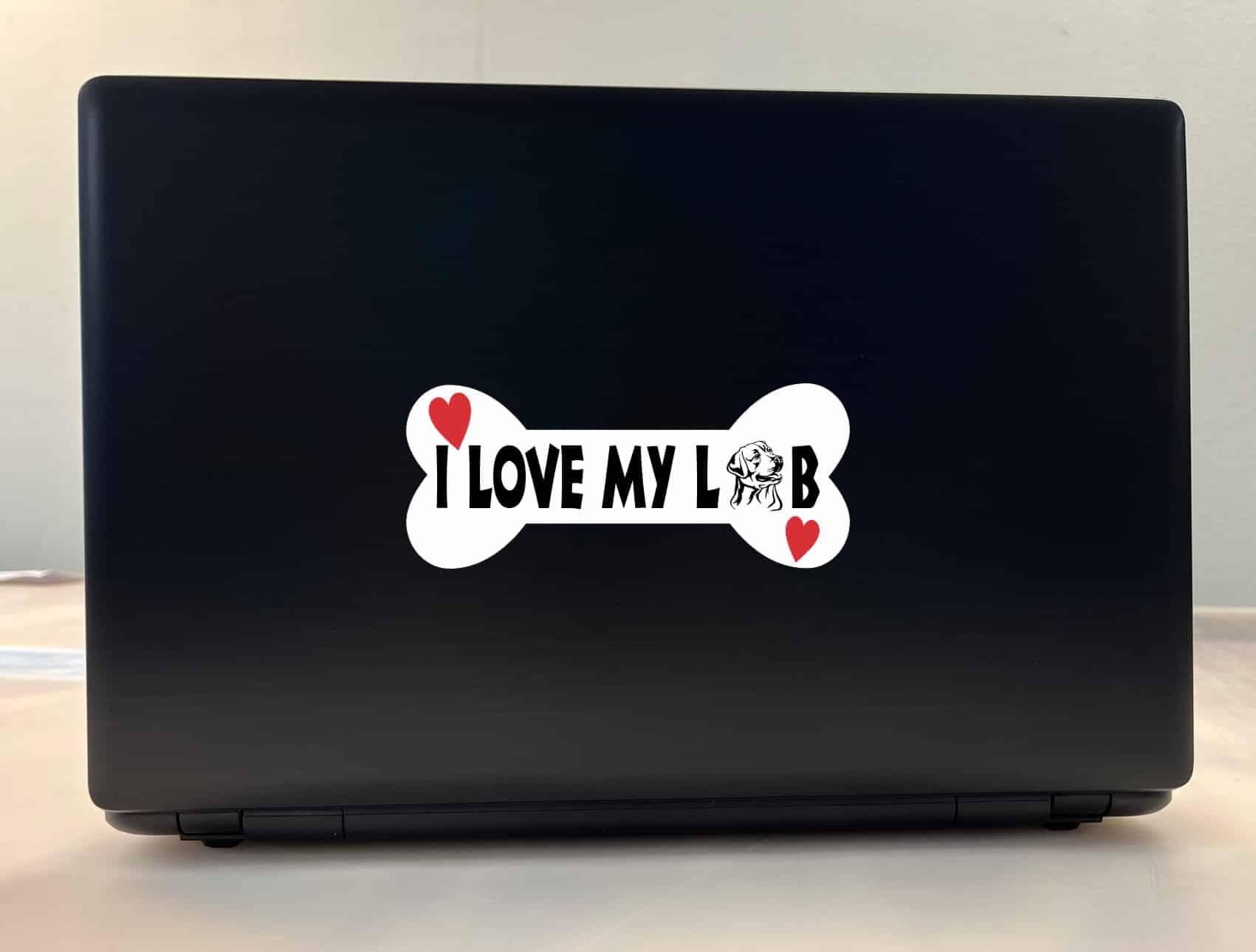 6in x 2.25in Dog Bone I Love My Lab Vinyl Sticker - Image 4