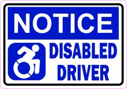 Dynamic Symbol Notice Disabled Driver Vinyl Sticker