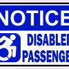 Dynamic Symbol Notice Disabled Passenger Vinyl Sticker