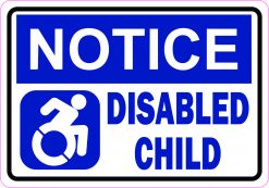 Dynamic Symbol Notice Disabled Child Vinyl Sticker
