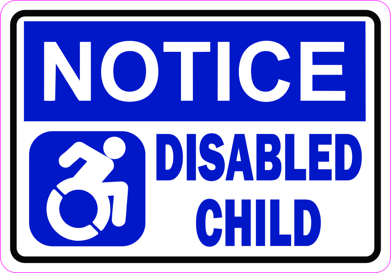 Dynamic Symbol Notice Disabled Child Magnet