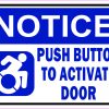 Dynamic Disability Push Button to Activate Door Vinyl Sticker