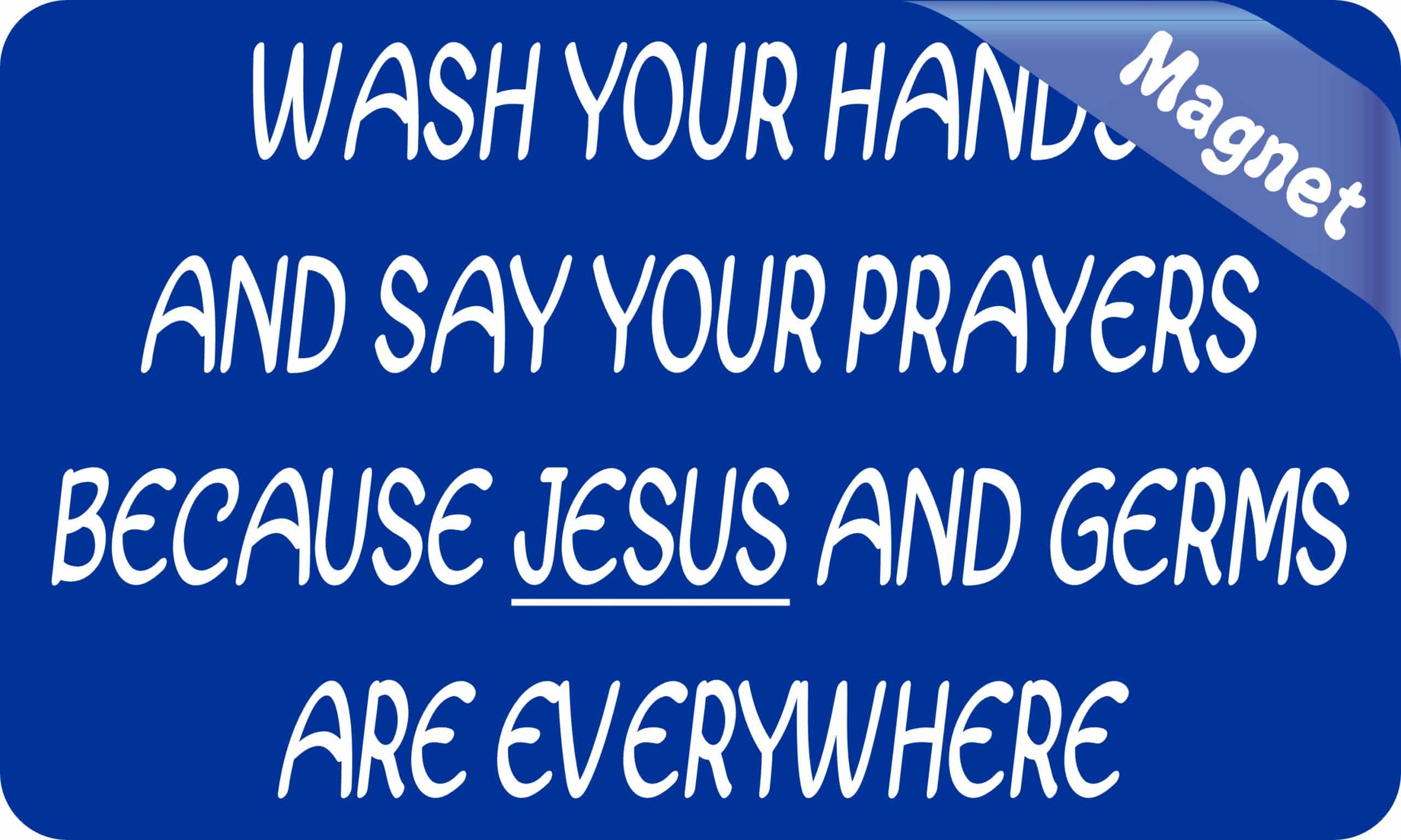 5in x 3in Jesus and Germs Are Everywhere Magnet - Image 2