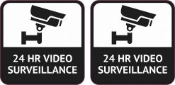 24 HR Video Surveillance Vinyl Stickers