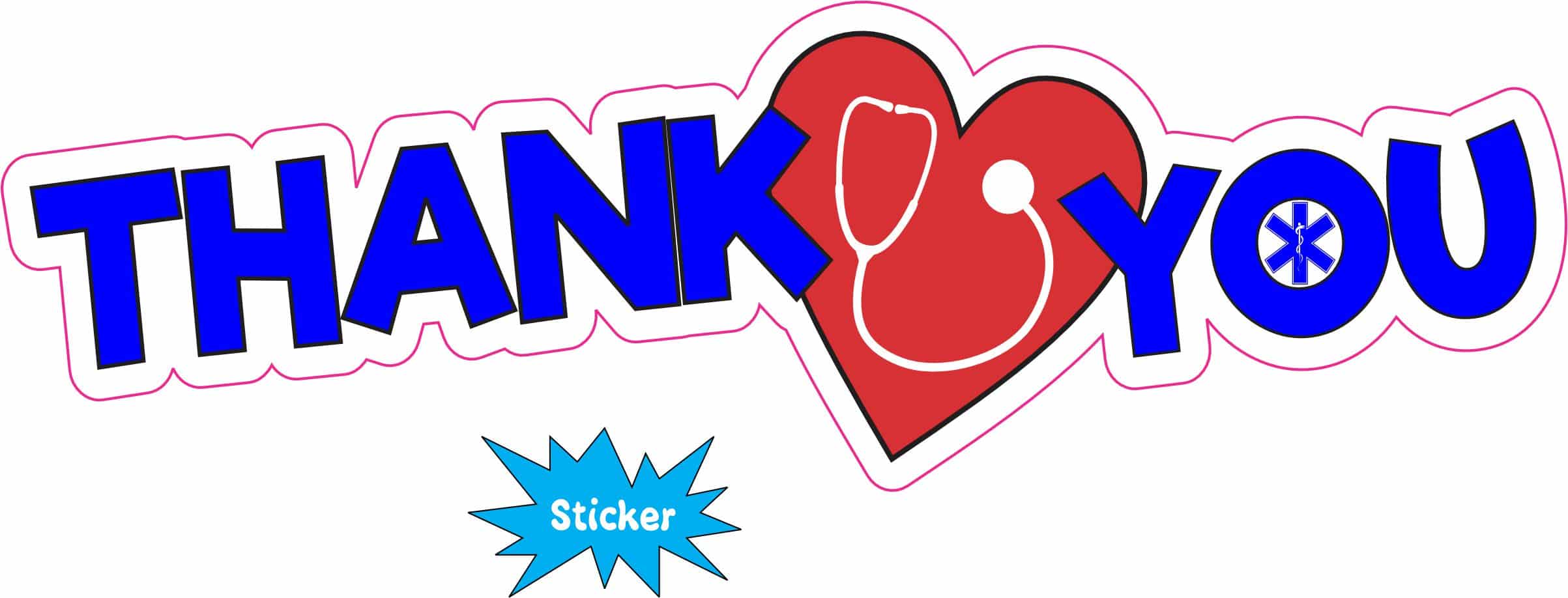 StickerTalk Medical Staff Thank You Vinyl Sticker, 8 inches by 2.5 inches - Image 2