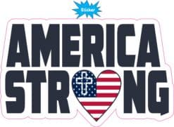 StickerTalk Christian America Strong Vinyl Sticker, 8 inches x 5 inches