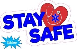 Alternative view of Medical Stay Safe Vinyl Sticker, 5 inches by 3 inches