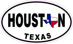 Oval Houston Texas Vinyl Sticker