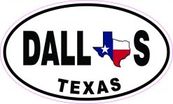 Oval Dallas Texas Vinyl Sticker