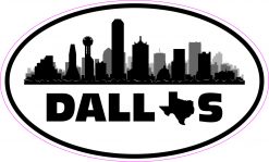 Skyline Oval Dallas Texas Vinyl Sticker