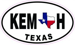 Oval Kemah Texas Vinyl Sticker