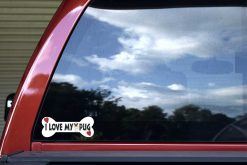 Dog Bone I Love My Pug Vinyl Sticker