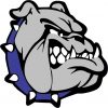 Right-Facing Blue Bulldog Vinyl Sticker