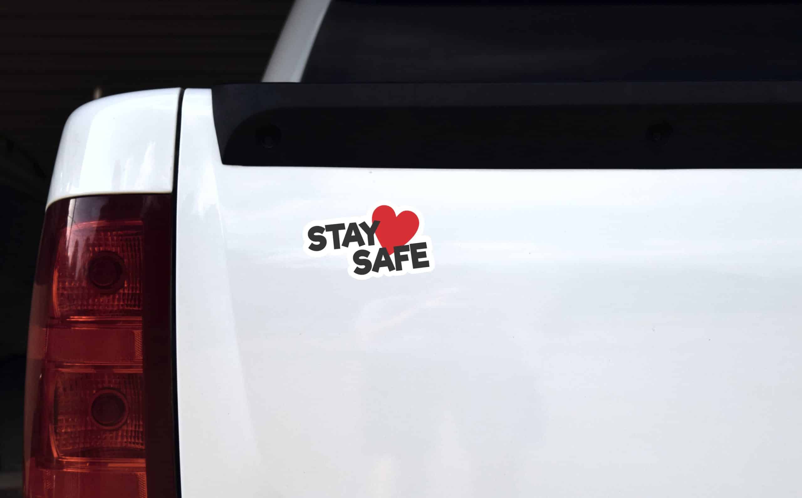 StickerTalk Stay Safe Vinyl Sticker, 5 inches x 3 inches - Image 4