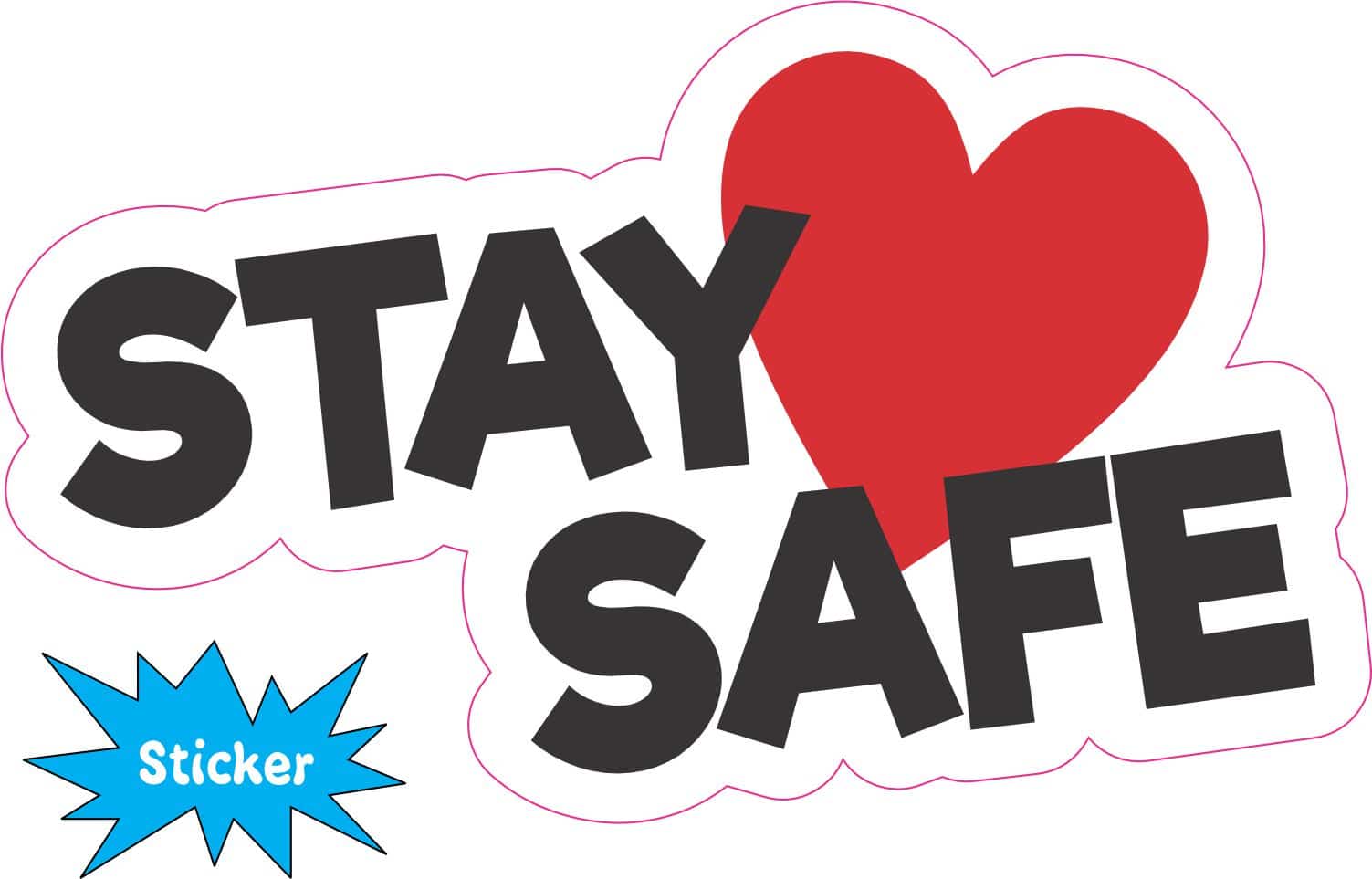 StickerTalk Stay Safe Vinyl Sticker, 5 inches x 3 inches - Image 2
