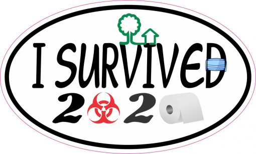 Oval I Survived 2020 Vinyl Sticker
