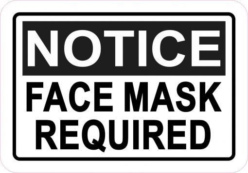 Notice Face Mask Required Vinyl Sticker