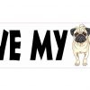 Dog Bone I Love My Pug Vinyl Sticker