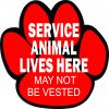 Service Animal Lives Here Vinyl Sticker