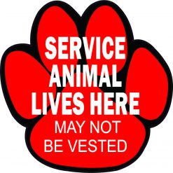 Service Animal Lives Here Vinyl Sticker