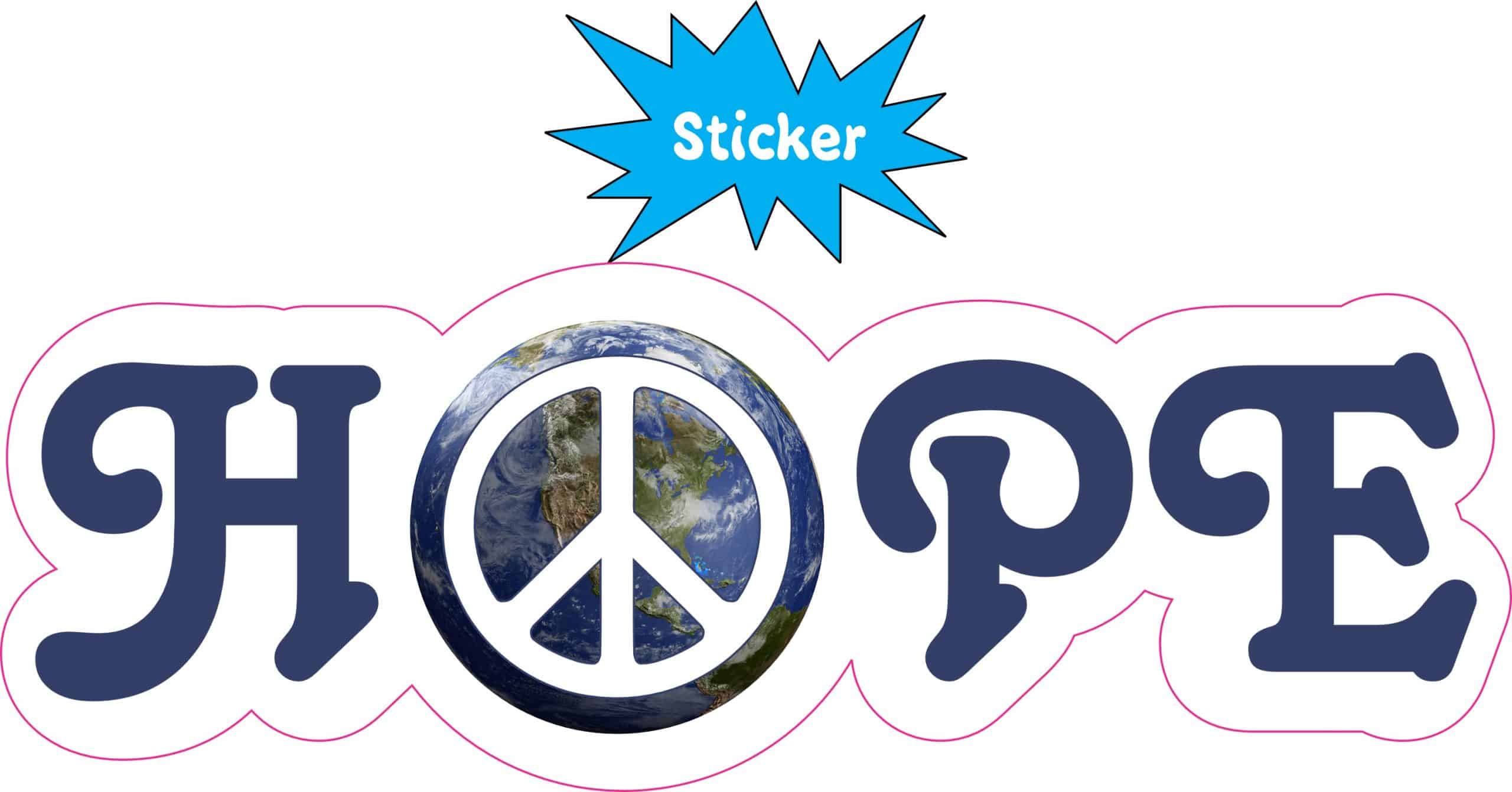 StickerTalk Peace on Earth Hope Vinyl Sticker, 5 inches x 1.75 inches - Image 2