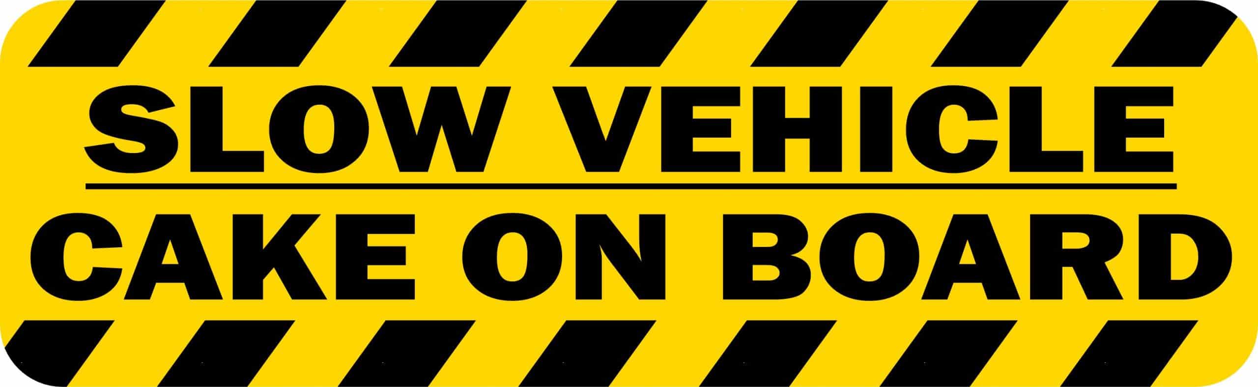 StickerTalk Slow Vehicle Cake on Board Vinyl Magnet, 10 inches x