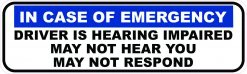 Driver Is Hearing Impaired Vinyl Sticker