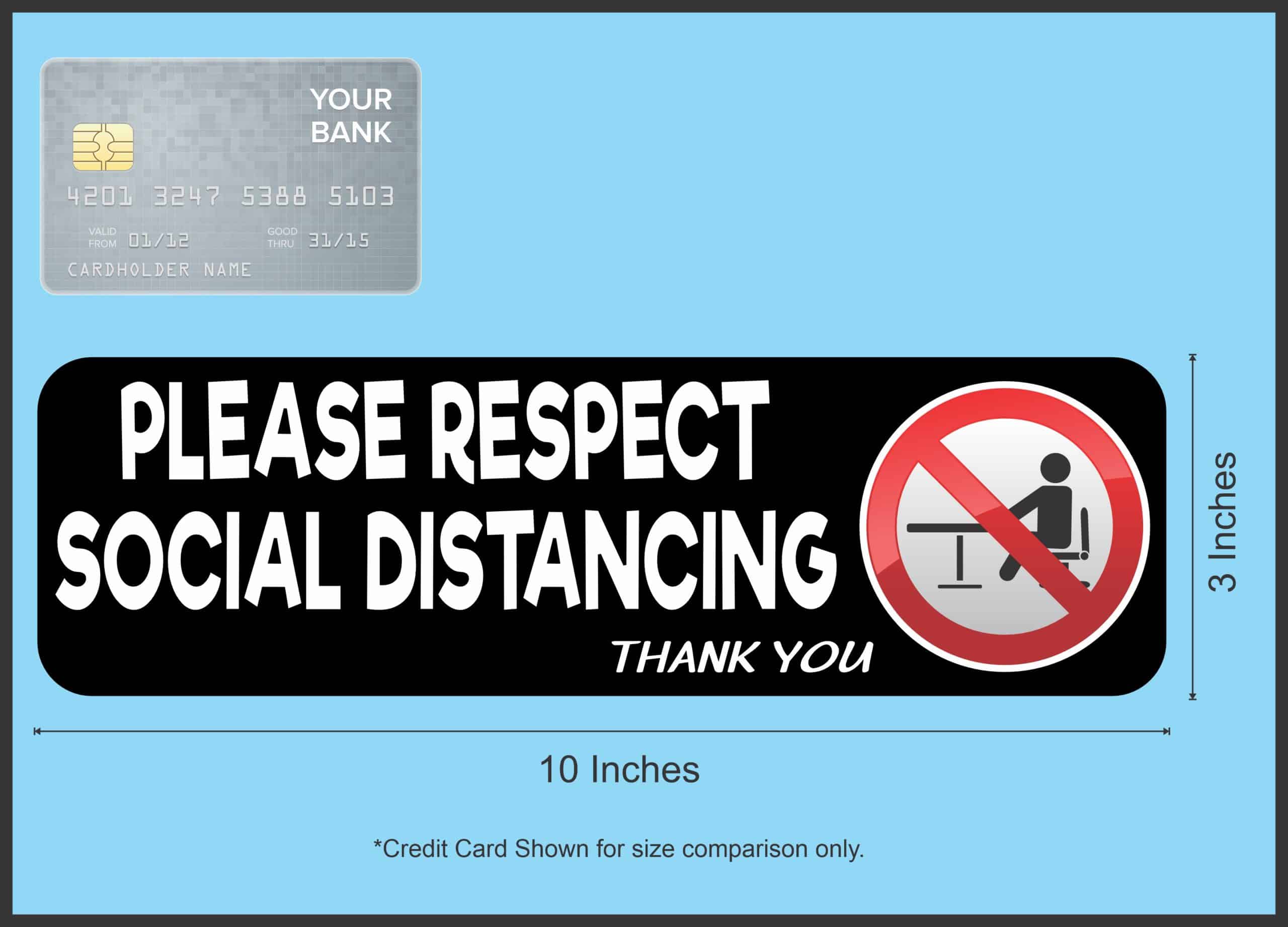 StickerTalk Please Respect Social Distancing Magnet, 10 inches x 3 inches - Image 3