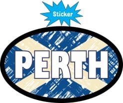 Alternative view of StickerTalk Scottish Flag Oval Perth Vinyl Sticker, 4 inches by 2.5 inches