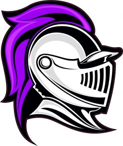 Purple Knight Mascot Vinyl Sticker