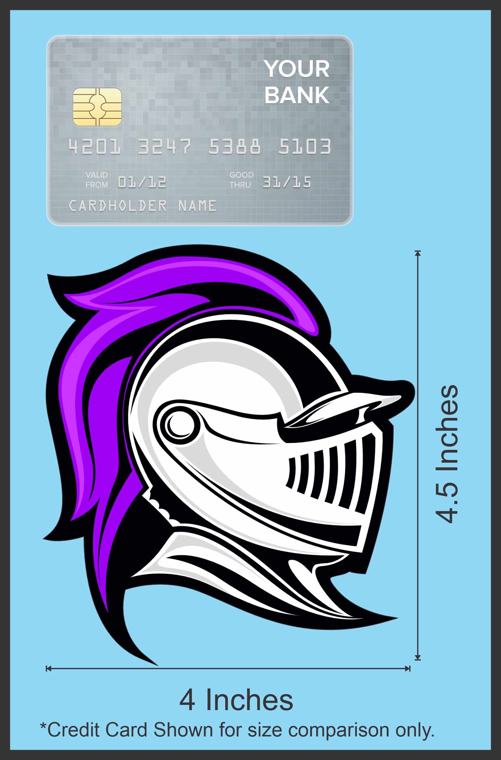 StickerTalk Purple Knight Mascot Vinyl Sticker, 4 inches x 4.5 inches - Image 5