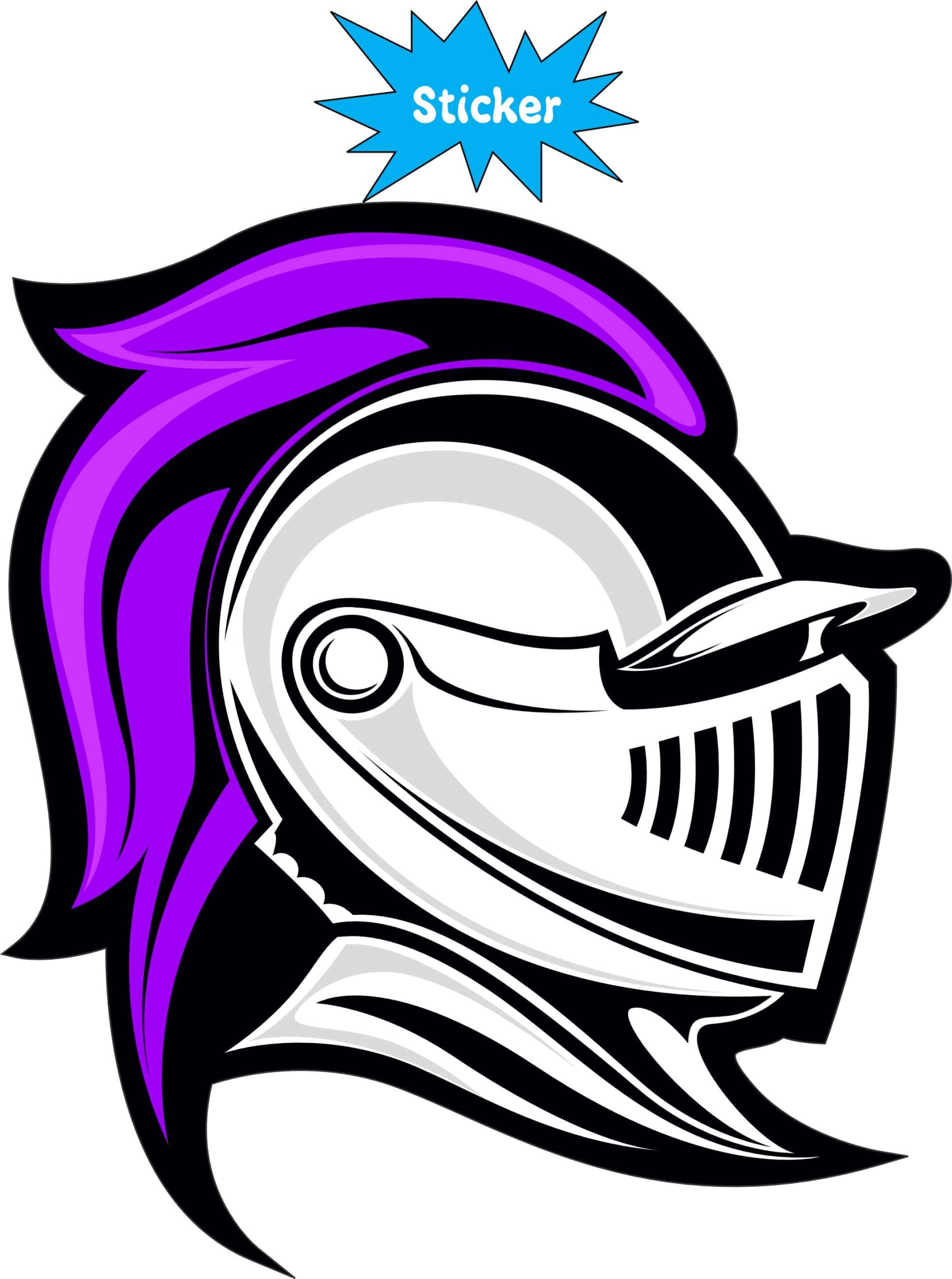 StickerTalk Purple Knight Mascot Vinyl Sticker, 4 inches x 4.5 inches - Image 3
