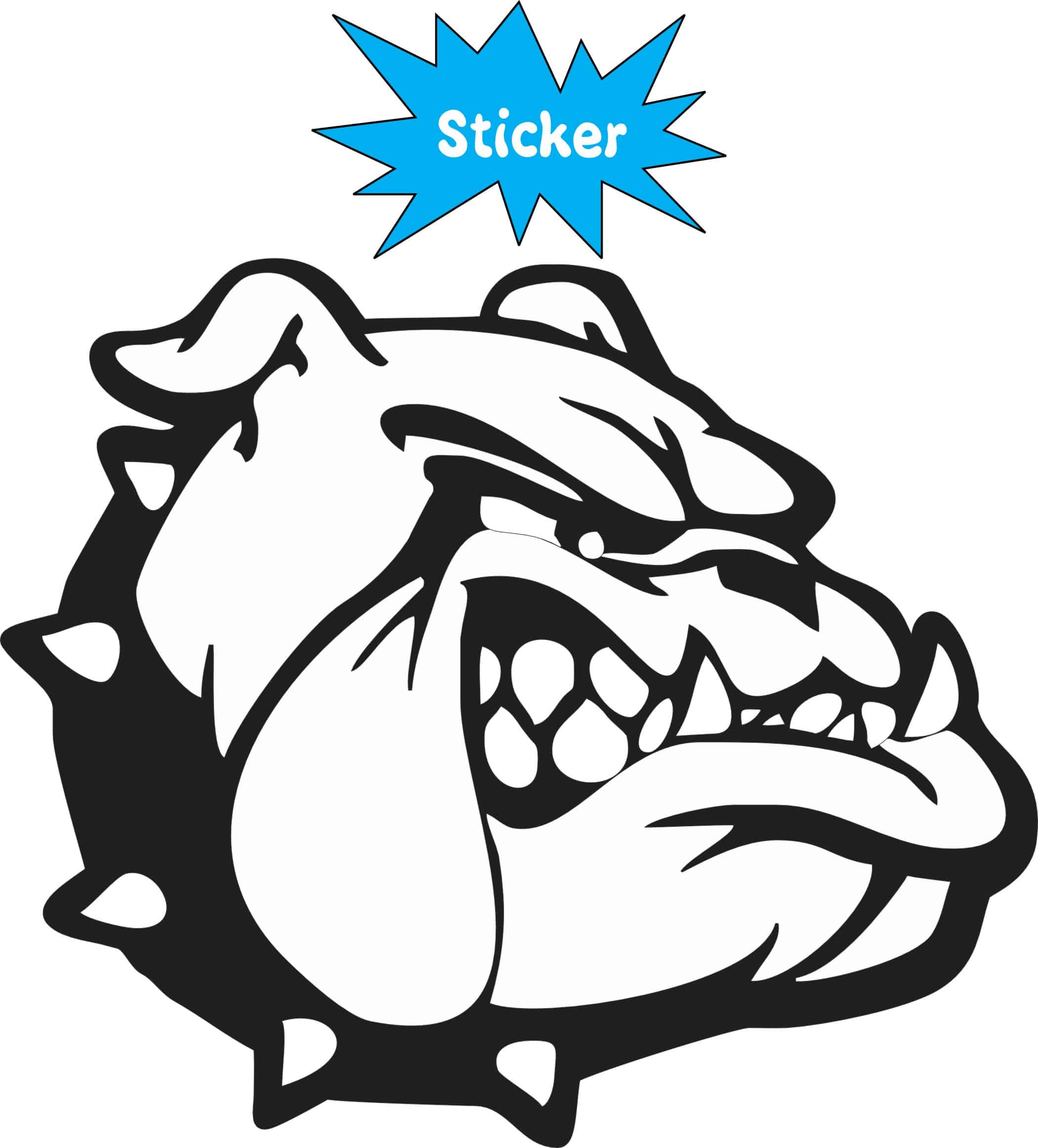 StickerTalk Black and White Bulldog Mascot Vinyl Sticker, 3.5 inches x 3 inches - Image 3