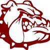 Maroon Bulldog Mascot Vinyl Sticker