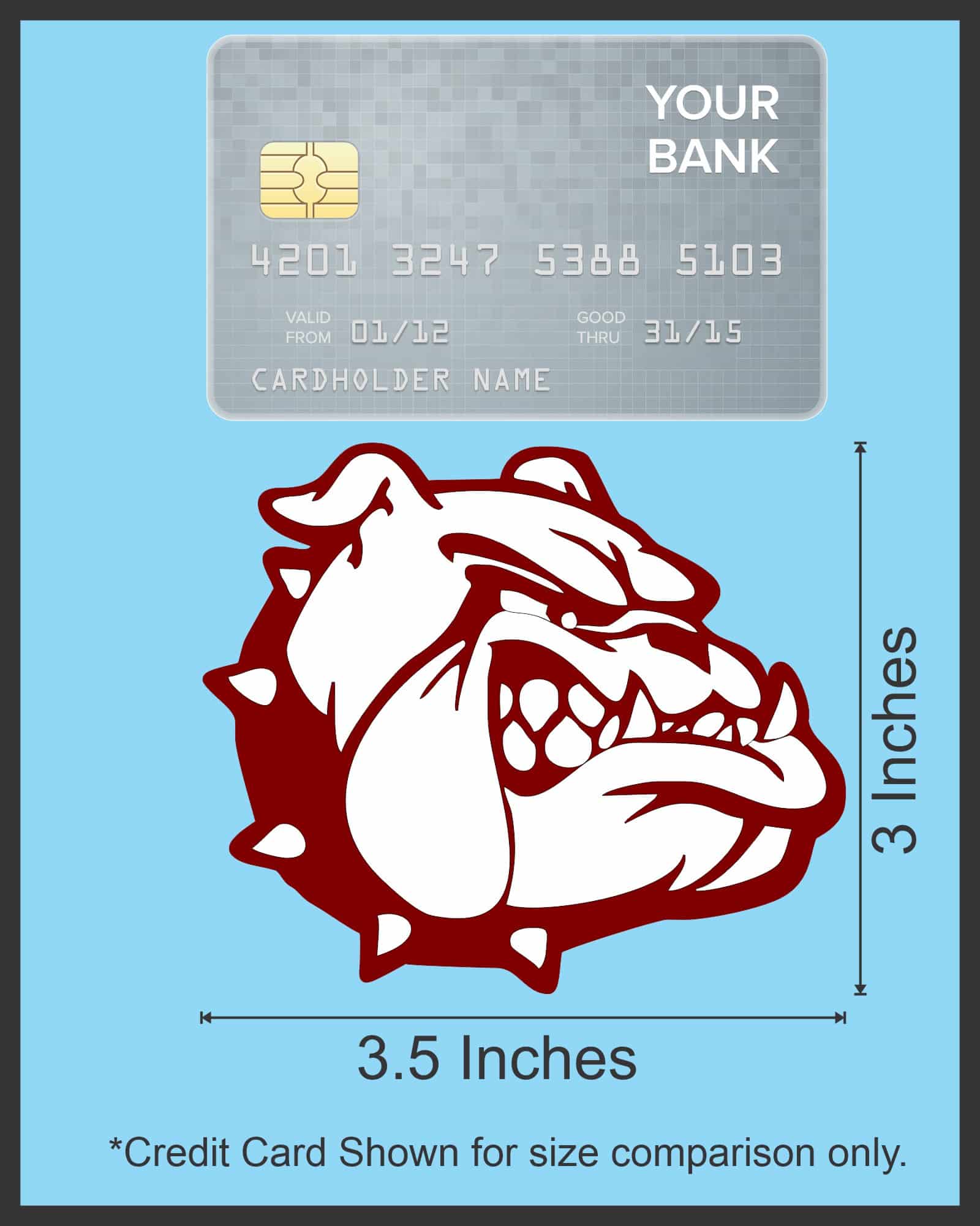 StickerTalk Maroon Bulldog Mascot Vinyl Sticker, 3.5 inches x 3 - Image 5