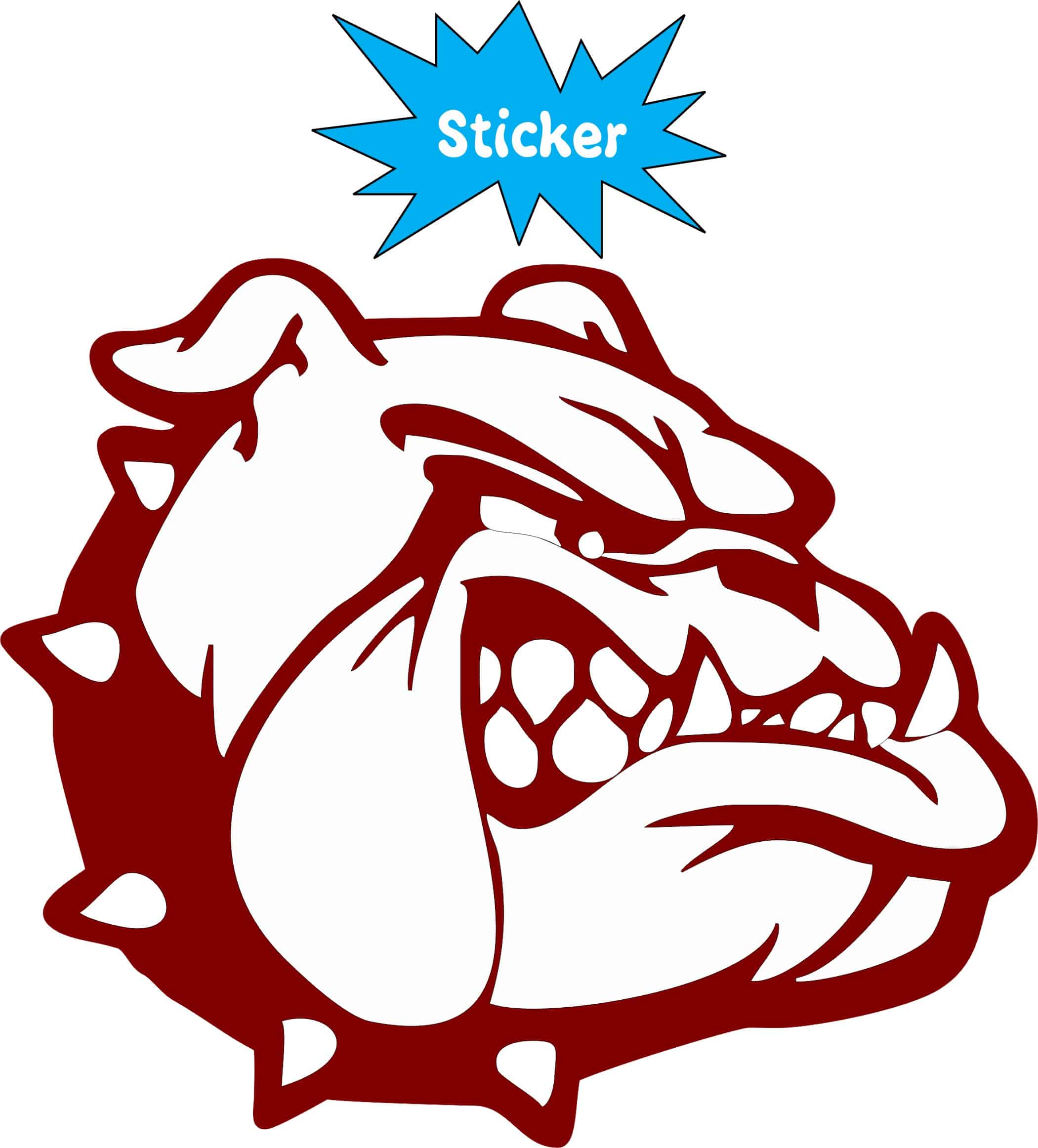 StickerTalk Maroon Bulldog Mascot Vinyl Sticker, 3.5 inches x 3 - Image 3