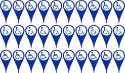 Handicap Map Pointer Vinyl Stickers