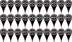WiFi Map Pointer Vinyl Stickers