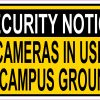 StickerTalk Cameras in Use on Campus Grounds Magnet, 5 inches x 3 inches